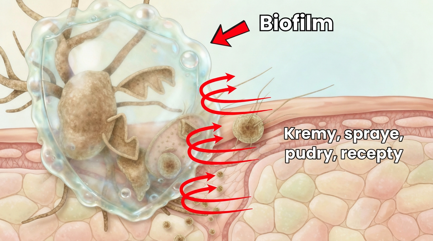 Biofilm odbijający działanie kremów