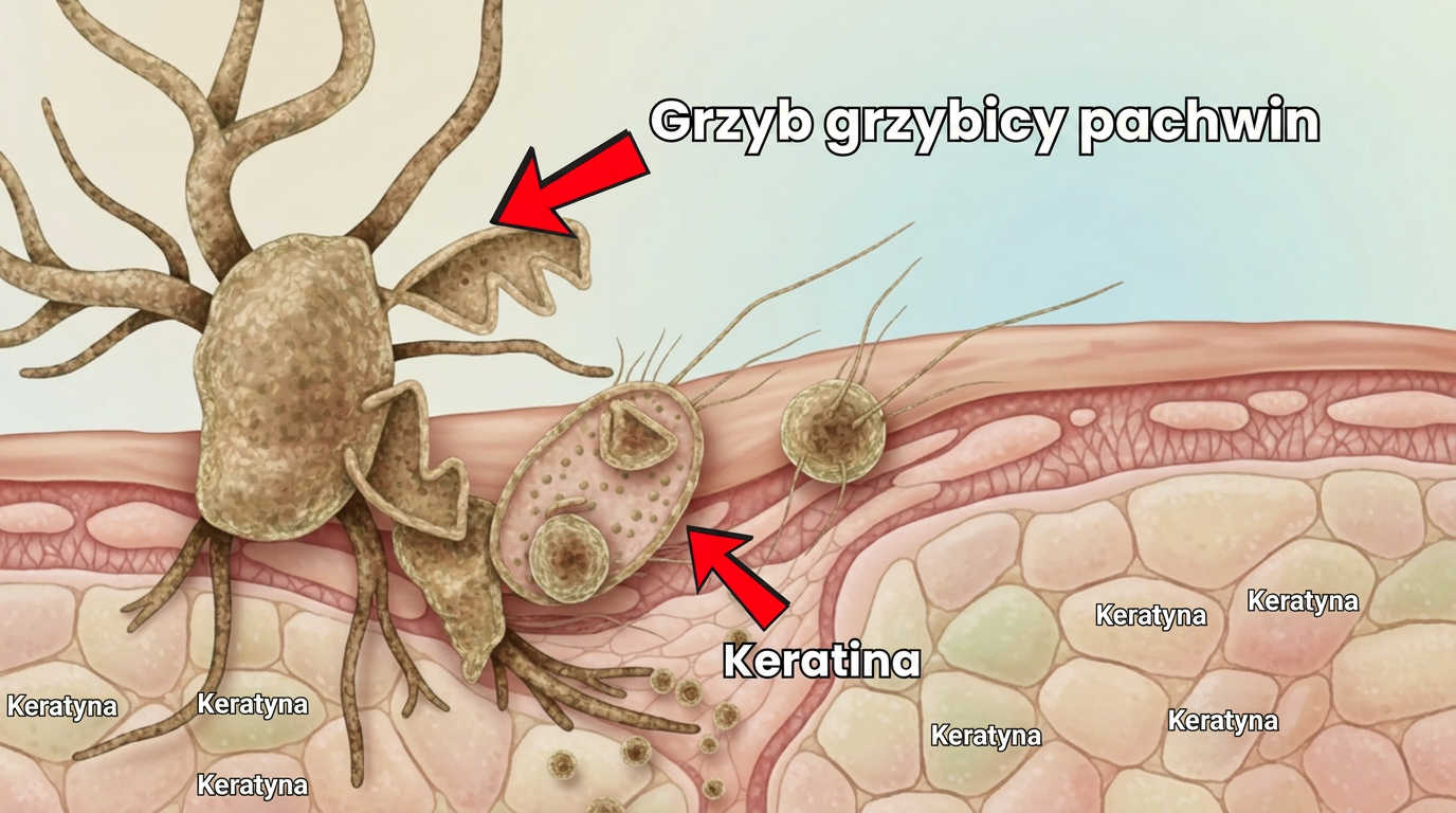 Grzyb żywiący się keratyną
